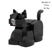 (Sitting Black)Pet Cat Building Blocks Set With Abs Material Creative Diy Toy For Play Kids