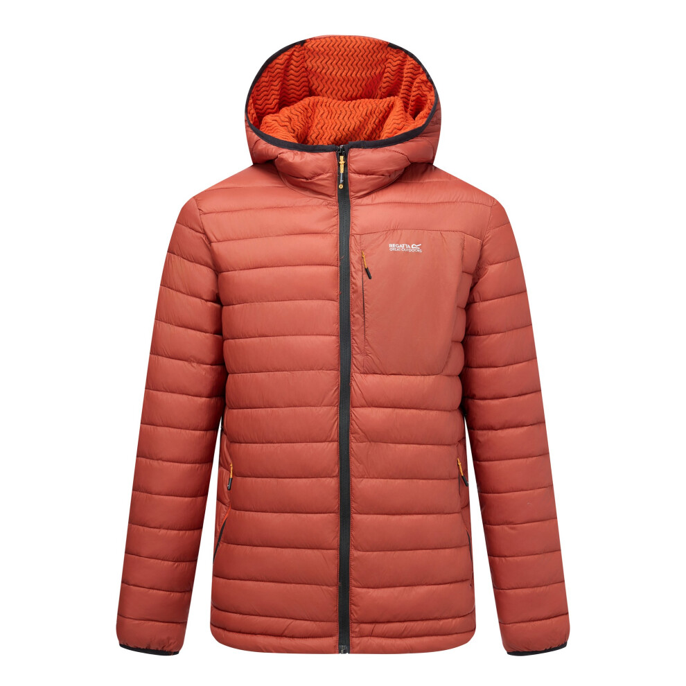 Regatta Men's Lightweight Quilted Hooded Jacket in Orange, Size L, Water Repellent Synthetic Insulation - Image 2