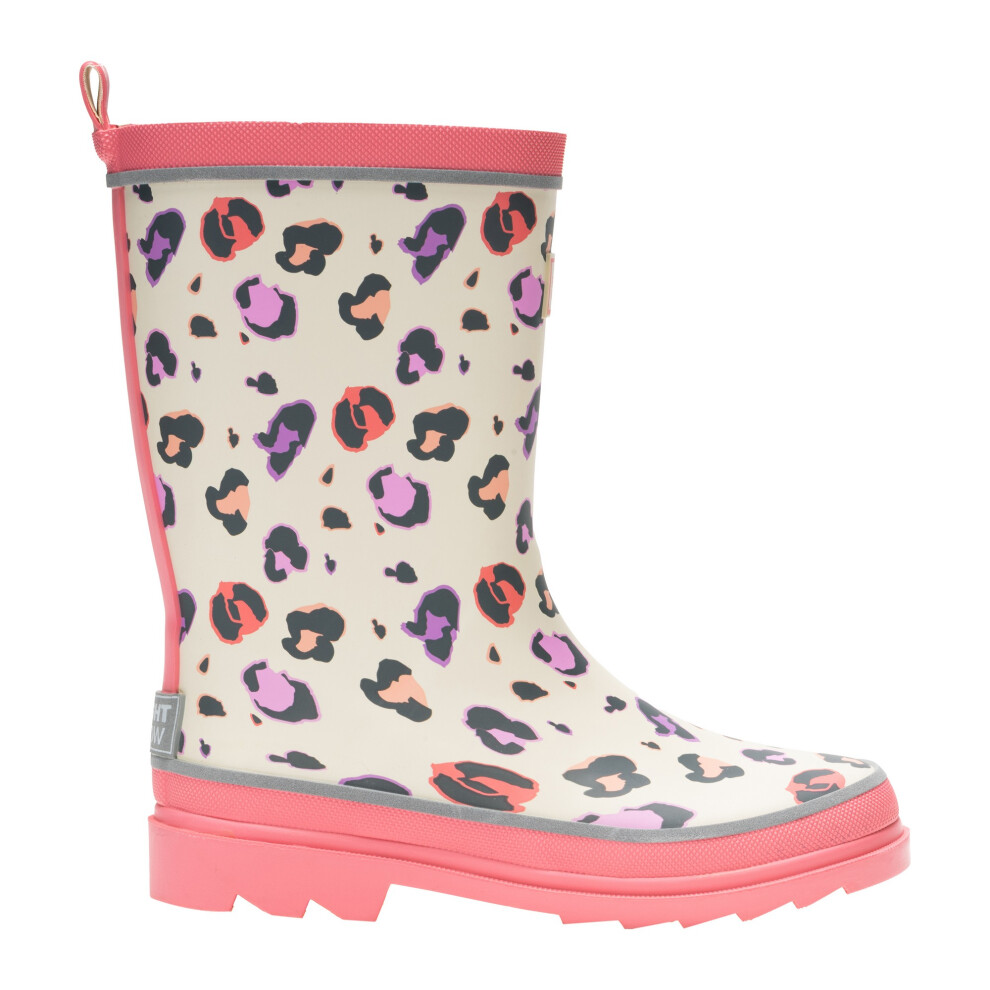 Regatta (10 Uk Child, Light Vanilla/Pop) Childrens/Kids Foxfire Leopard Print Reflective Wellington Boots