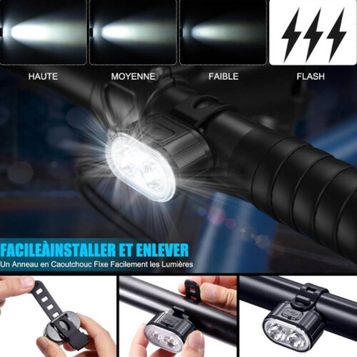 Mountain Bicycle Night Riding Light Waterproof Usbc Rechargeable Camping For 2