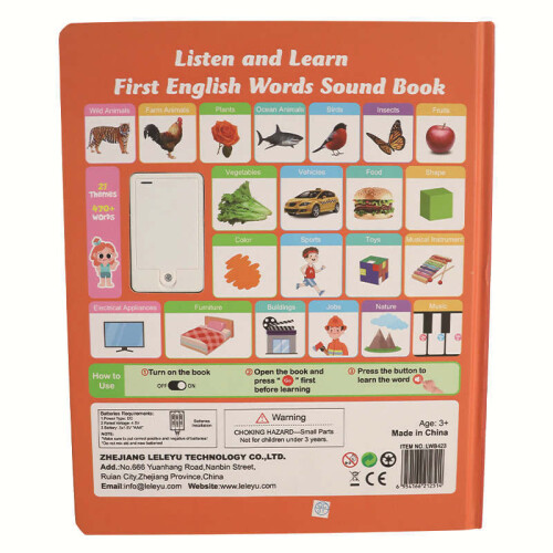 Childrens Educational English Word Book With Touch Response For Learning Fun 2