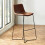 Set of 2 Joren Tan Brown PU Leather Bar Stools 2