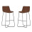 Set of 2 Joren Tan Brown PU Leather Bar Stools 4