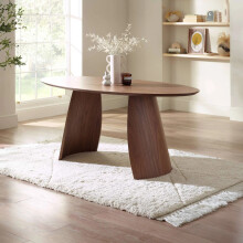 Julius Oval 4-6 Seater Dining Table - Walnut Effect