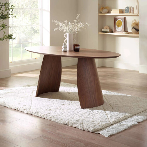 Julius Oval 4-6 Seater Dining Table - Walnut Effect