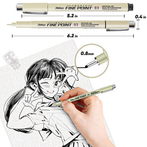 Stylos Feutres de Précision - Pack de 12 pour Dessin et Esquisse 1