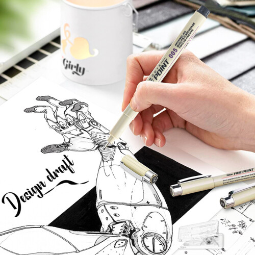 Stylos Feutres de Précision - Pack de 12 pour Dessin et Esquisse 2