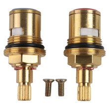 2PCS Brass Ceramic Stem Ceramic Disc Cartridge Faucet Valve Cartridge Replacement Faucet Repair Replacement Parts