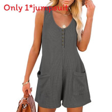 (Dark Gray,2XL)Women Sleeveless Jumpsuit With Pockets For Office Casuals Collection Fashion