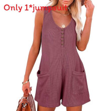(Purple,2XL)Women Sleeveless Jumpsuit With Pockets For Office Casuals Collection Fashion