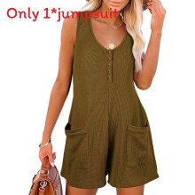 (Army Green,L)Women Sleeveless Jumpsuit With Pockets For Office Casuals Collection Fashion