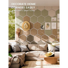 12-Pack Hexagon Bulletin Board Tiles,Cork Board Alternative with 60 Adhesive Tabs for Notes,Photos and Reminders