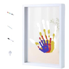 DIY Handprint Art Frame Kit, Family Couple Hand Print Keepsake Picture Frame for Anniversary Birthday Gift Wall Decor