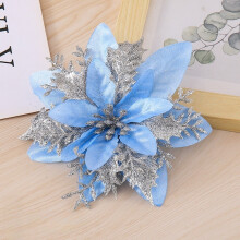 (StyleM)Christmas Flowers Decorative With Shiny Finish For Holiday Tree And Props Party