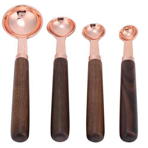 Edelstahl Messlöffel 4er Set Roségold Küchenhelfer 2