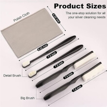1set Silver Cleaning Brush Set with Polishing Cloth - Ideal for Daily Care of Cutlery and Silverware