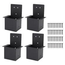 Pergola Säulenhalterung Stahl 4 Stück Schwarz