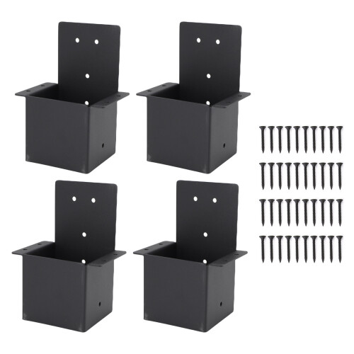 Pergola Säulenhalterung Stahl 4 Stück Schwarz