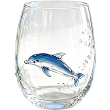 Blue Ringed Octopus 3D Stemless Wine Glasses, Ocean Fantasy Glass Marine Animal Bar Gl Dolphin