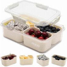 Snackbox mit 8 Fächern, Deckel und Griff, unterteiltes Serviertablett, geeignet für Obst, Gemüse und Snacks