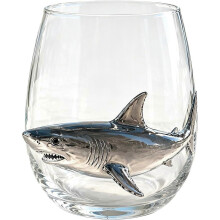 Verres Ă vin sans pied 3D Pieuvre Ă anneaux bleus, Bar en verre Animaux marins Requin