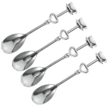 New Stirring Spoon Blue Metal Smooth Surface Household Coffee Beverages 8Pcs