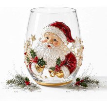 Christmas Stemless Wine Glass Santa Claus Holiday Drinking Cup Wine, Juice Parties, Gift Adults