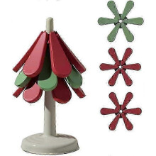 Faltbare Silikon-Untersetzer, Baum-Untersetzer-Set, 3 Silikon-Untersetzer, 1 Ständer, Topfuntersetzer mit runder Basis