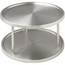 Pxcl Edelstahl – 2 drehbare Ablagefächer, Edelstahl, 26,5 x 15,5 cm, Mattsilber