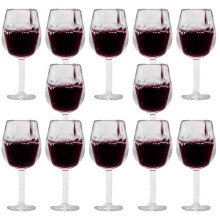 Nouveaux mini-verres à vin décoratifs en résine, lot de 12, pour maison de poupée