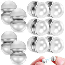 Magnetische Perlen-Schleiergewichte aus Metall für Hochzeitskopftücher, Schals und Kleidung, 10 Paar, Silber, 1,00 x 1,00 x 1,00 cm