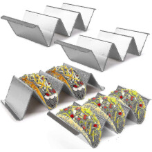 Lot de 4 supports Ă tacos en acier inoxydable, style plateau-XY