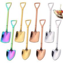 8 spatula, sugar spoon, dessert tea spoon, milk stainless steel mixing spoon (four colors),2024 Ping