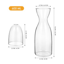 Carafe en verre neuve pour eau potable, 600 ml, pichet à thé glacé Upkoch