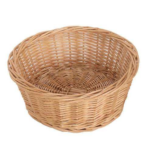 New 24Cm Round Buff Willow Tapered Wicker Tray