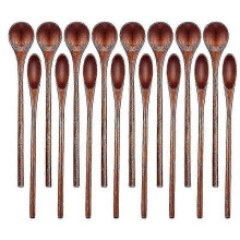 New 16 Pcs Wooden Coffee Spoon Long Handle Spoon Compatible With Kitchen Mixing