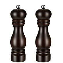 Ensemble moulin à sel et poivre manuel, moulins à poivre réglables et rechargeables, marron 18 cm