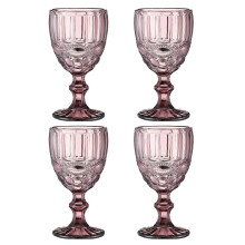Set mit 4 geprägten Champagnerkelchen, Hochzeitsgläsern, Weingläsern, Bechern, Getränkegläsern D