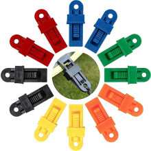 Lot de 12 pinces de tente multicolores en plastique pour bâche, idéales pour le camping et la randonnée. 2024 Ping