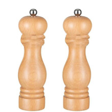 Ensemble moulin à sel et poivre manuel, moulins à poivre réglables, couleur naturelle, 18 cm (7 pouces)
