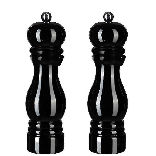 Salt Pepper Grinder Set,manual Pepper Mills Adjustable Refillable Spice Grinders black 7 inch