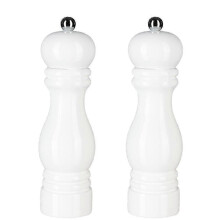 Salt Pepper Grinder Set,manual Pepper Mills Adjustable Refillable Spice Grinders white 7 inch