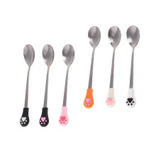 New Food-Grade Spoon Cat-Style Coffee Stir Easy to Clean 6Pcs