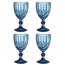 Ensemble de 4 verres à eau, verres à jus, coupes à champagne, verrerie pour boissons, pour la maison, les repas et les événements.
