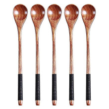 5 Pcs Wooden Spoons Spoons Honey Spoons Rice Spoons Mixing Spoon Wooden Coffee Tea Jam Bath Salts