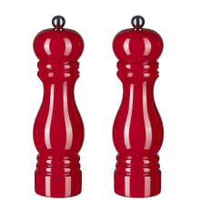 Salt Pepper Grinder Set,manual Pepper Mills Adjustable Refillable Spice Grinders red 5 inch