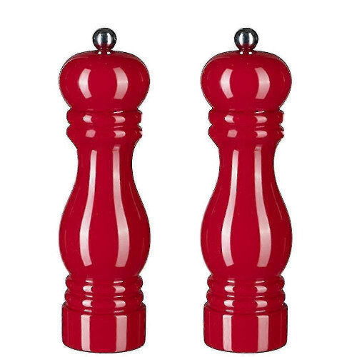 Salt Pepper Grinder Set,manual Pepper Mills Adjustable Refillable Spice Grinders red 5 inch