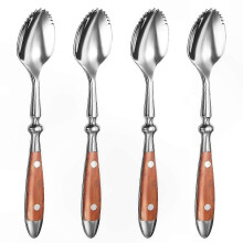 New 4PCS Serrated Grapefruit Spoons, 18/8 Stainless Steel Fruit Spoons for Kiwi and Citrus