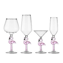 Lot de 4 verres Ă cocktail flamant rose, verres Ă martini, verres Ă vin Ă pied long