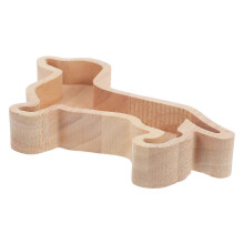 Service de table familial en forme de chien pour Noël, lot de 3, adorable, en bois naturel kaki, 18,5 x 11 x 2,8 cm